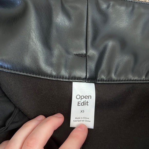 NWOT open exit high rise faux leather pants - Picture 5 of 6